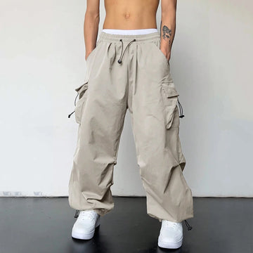 Aidase Harajuku Oversized Cargo Parachute Pants Men Streetwear Vintage Y2k Hip Hop Wide Leg Joggers Baggy Casual Sweatpants Techwear aidase-shop